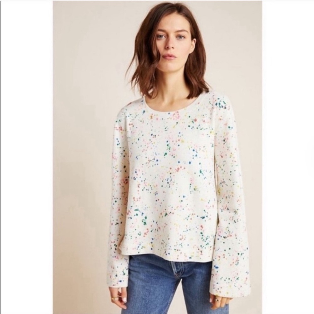 Anthropologie Maeve Jamie Paint Speckled Splatter Sweatshirt Small